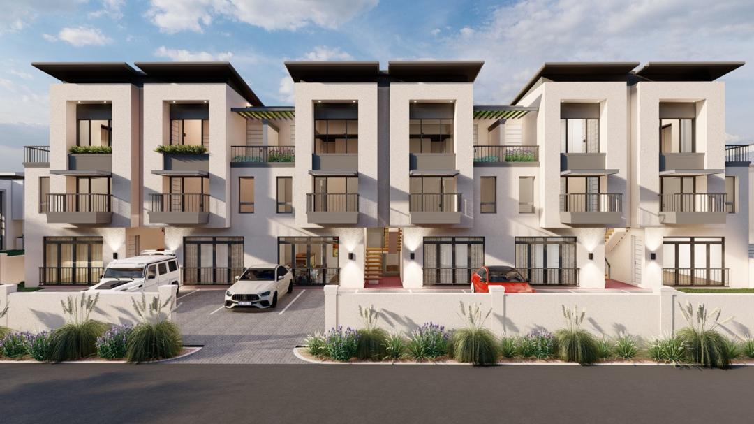 Architectural rendering of the upcoming Kawalya townhouses