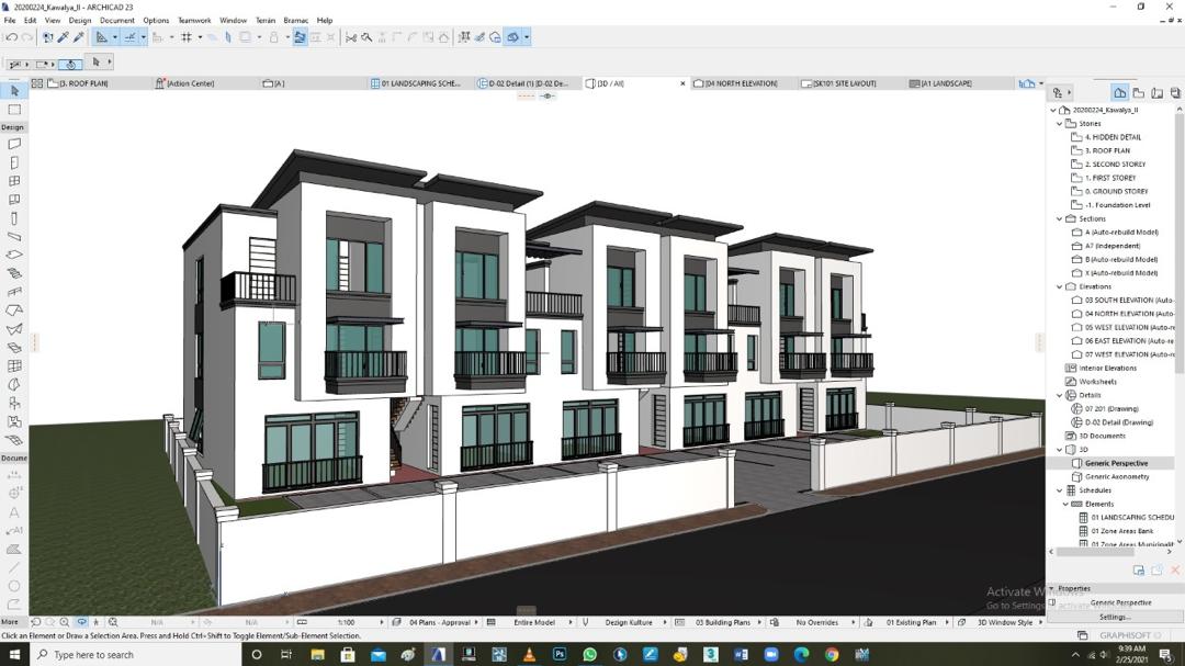 Three-dimensional working model of the Kawalya townhouses